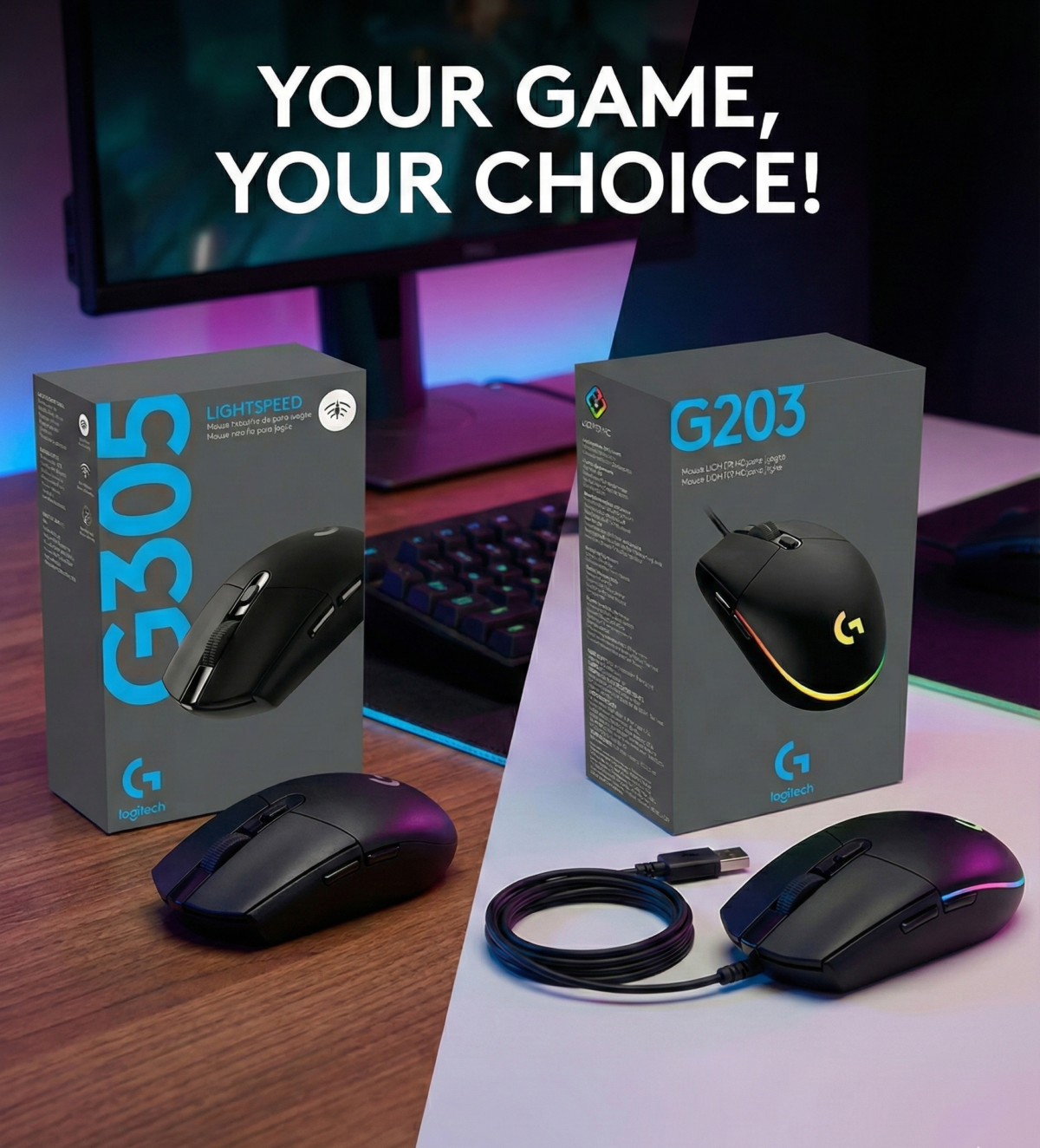 G203 vs G305 gaming mice comparison
